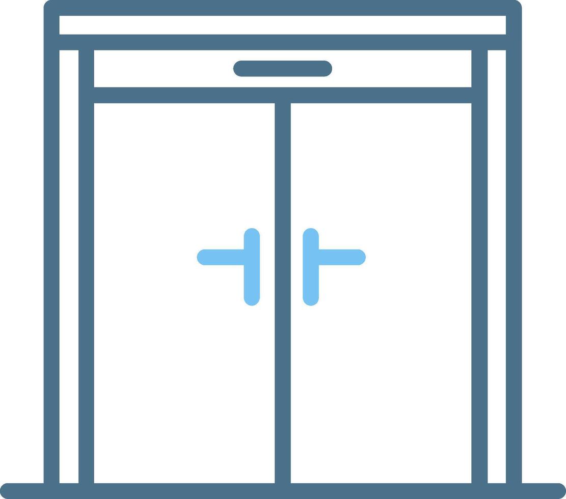 Closed Door Line Two Colour Icon Design vector