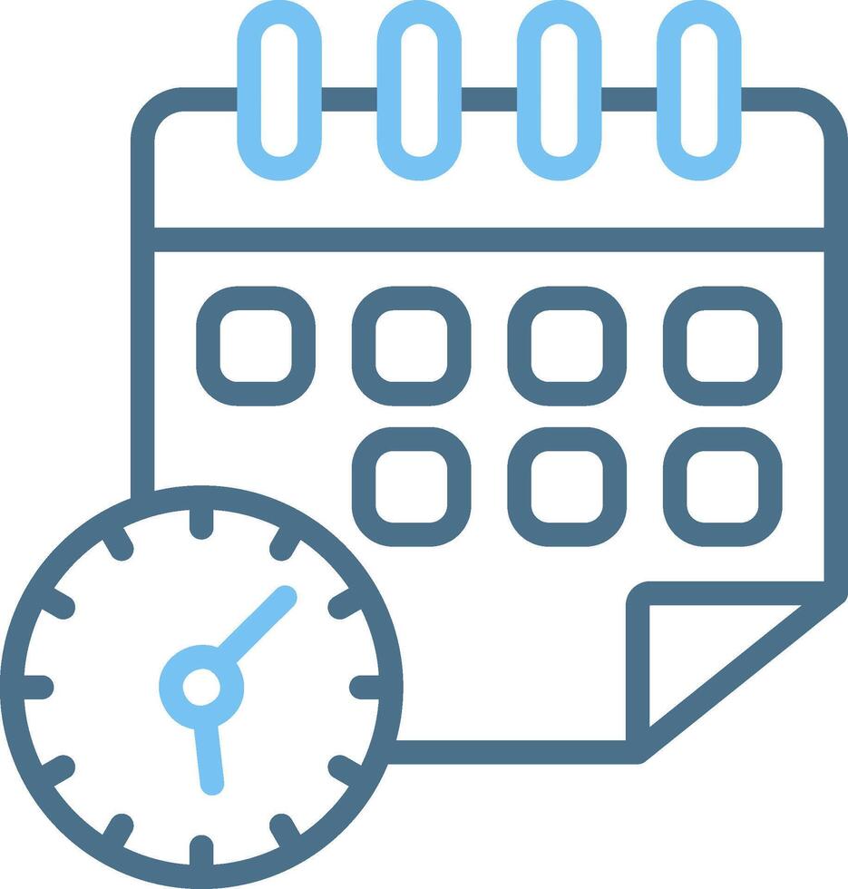 Calendar Line Two Colour Icon Design vector