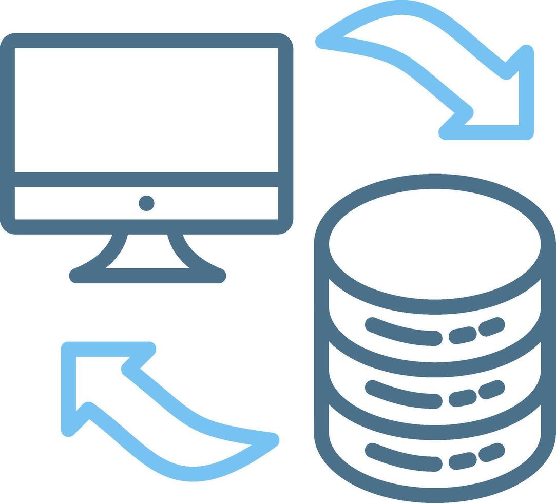 Data Sharing Line Two Colour Icon Design vector