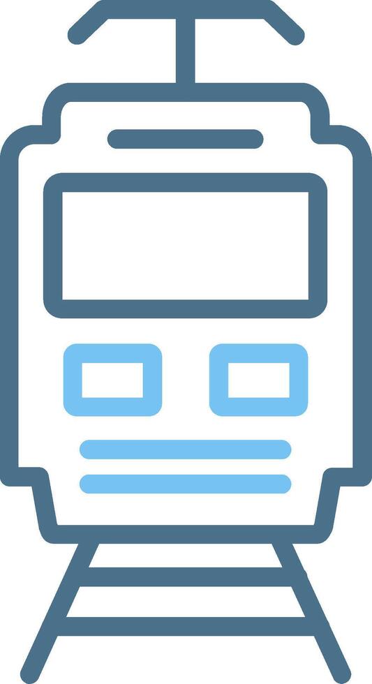 Electric Train Line Two Colour Icon Design vector