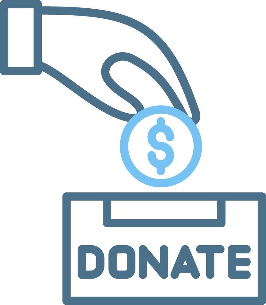 Donation Line Two Colour Icon Design vector
