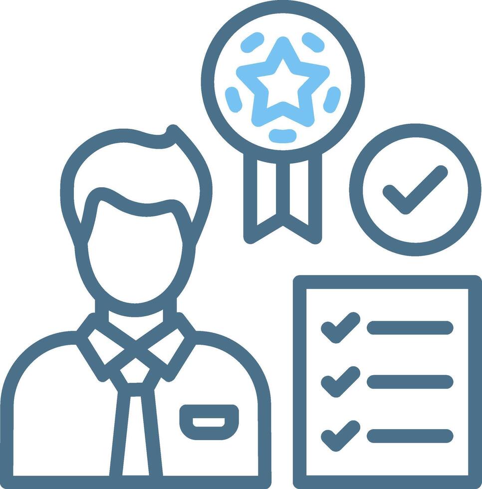 Employee Qualification Line Two Colour Icon Design vector