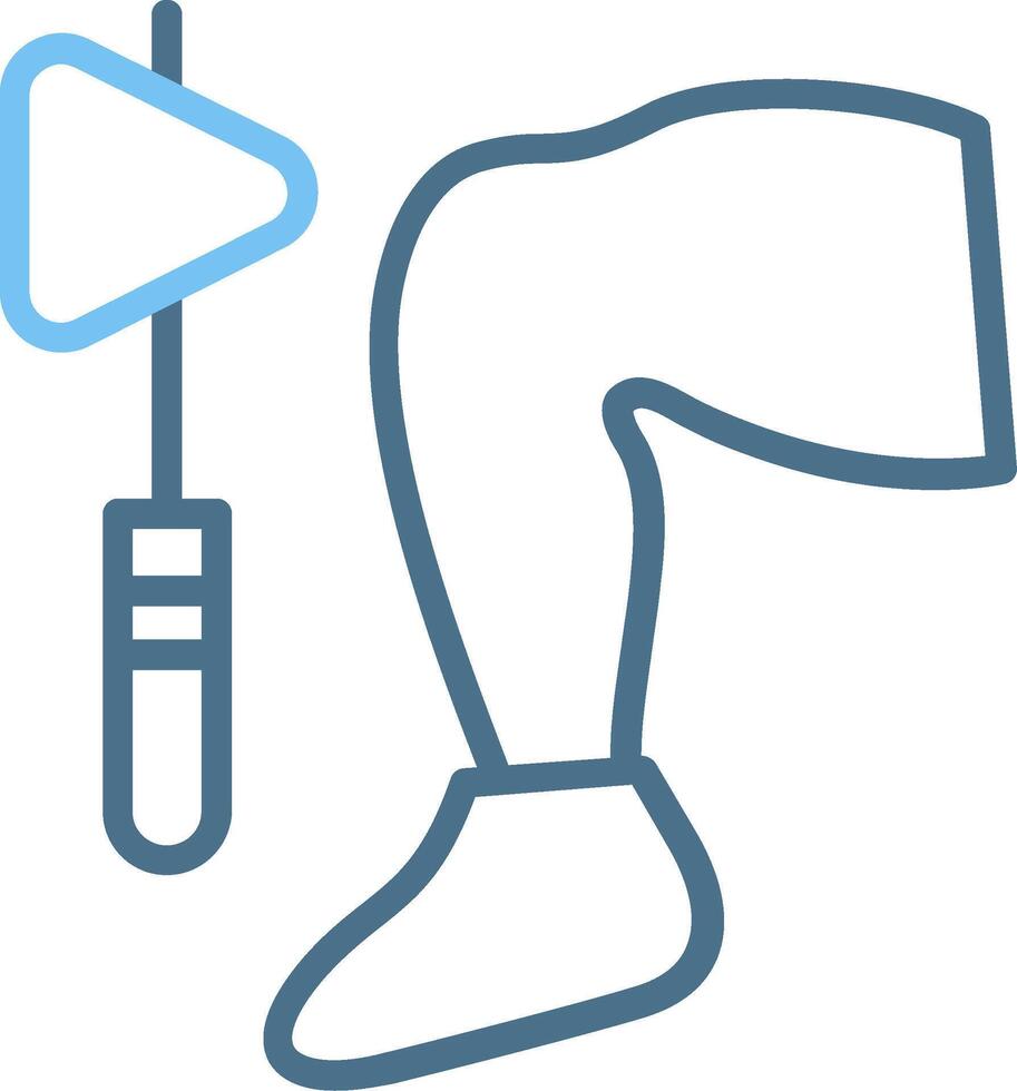 Knee Line Two Colour Icon Design vector