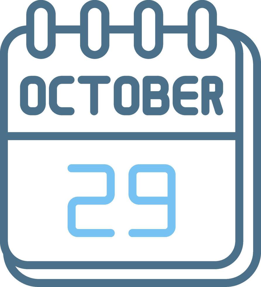 29 October Line Two Colour Icon Design vector