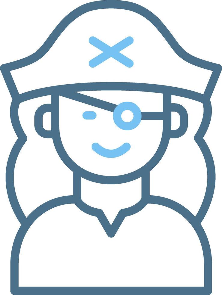Pirate Line Two Colour Icon Design vector
