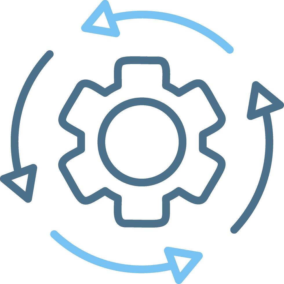 Process Line Two Colour Icon Design vector