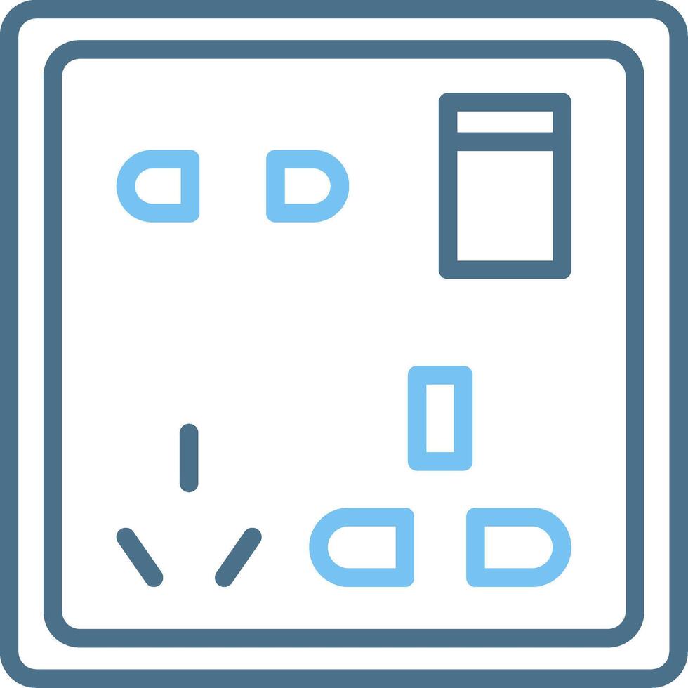 Socket Line Two Colour Icon Design vector