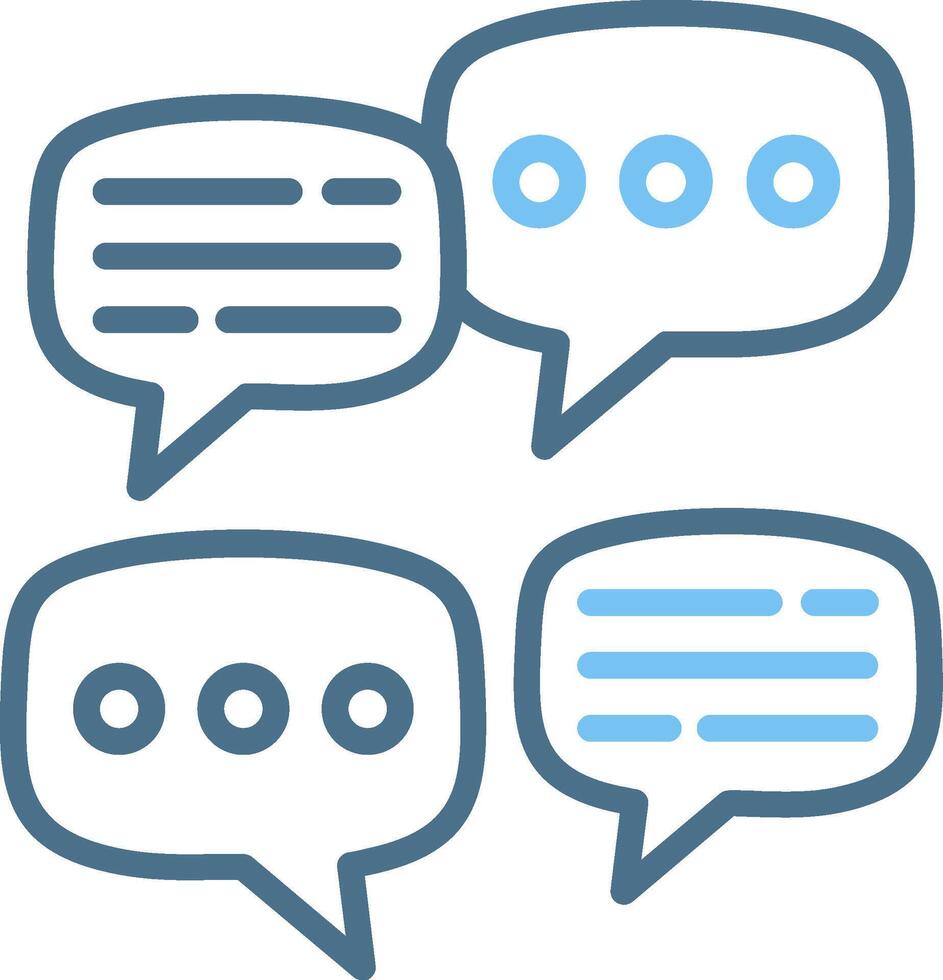 Talking Line Two Colour Icon Design vector