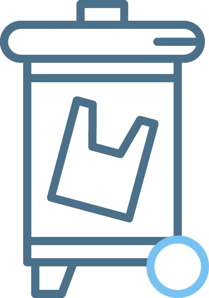 Trash Bin Line Two Colour Icon Design vector