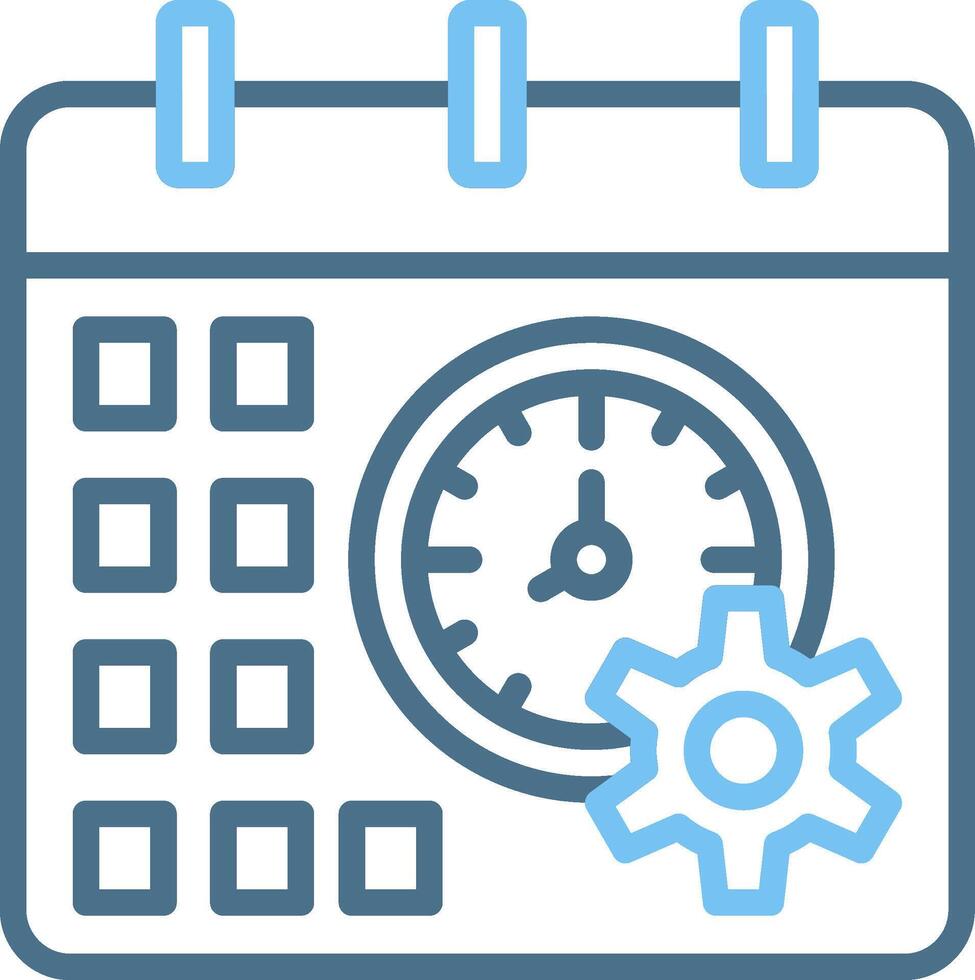 Time Management Line Two Colour Icon Design vector