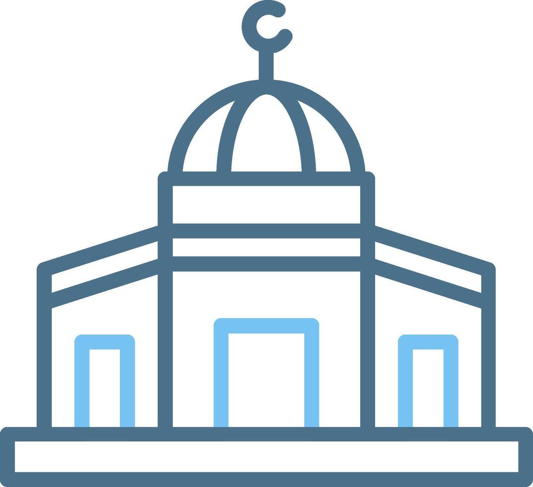 Al Aqsa Mosque Line Two Colour Icon Design vector