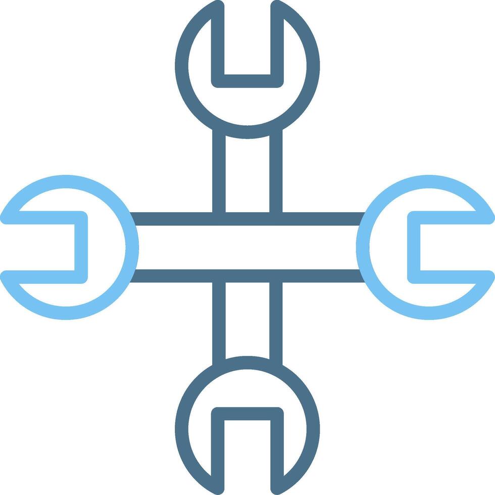 Wrench Line Two Colour Icon Design vector