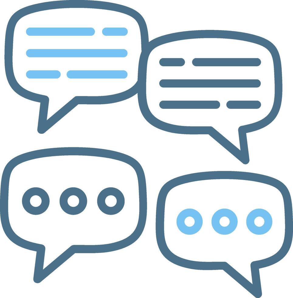 Comments Line Two Colour Icon Design vector
