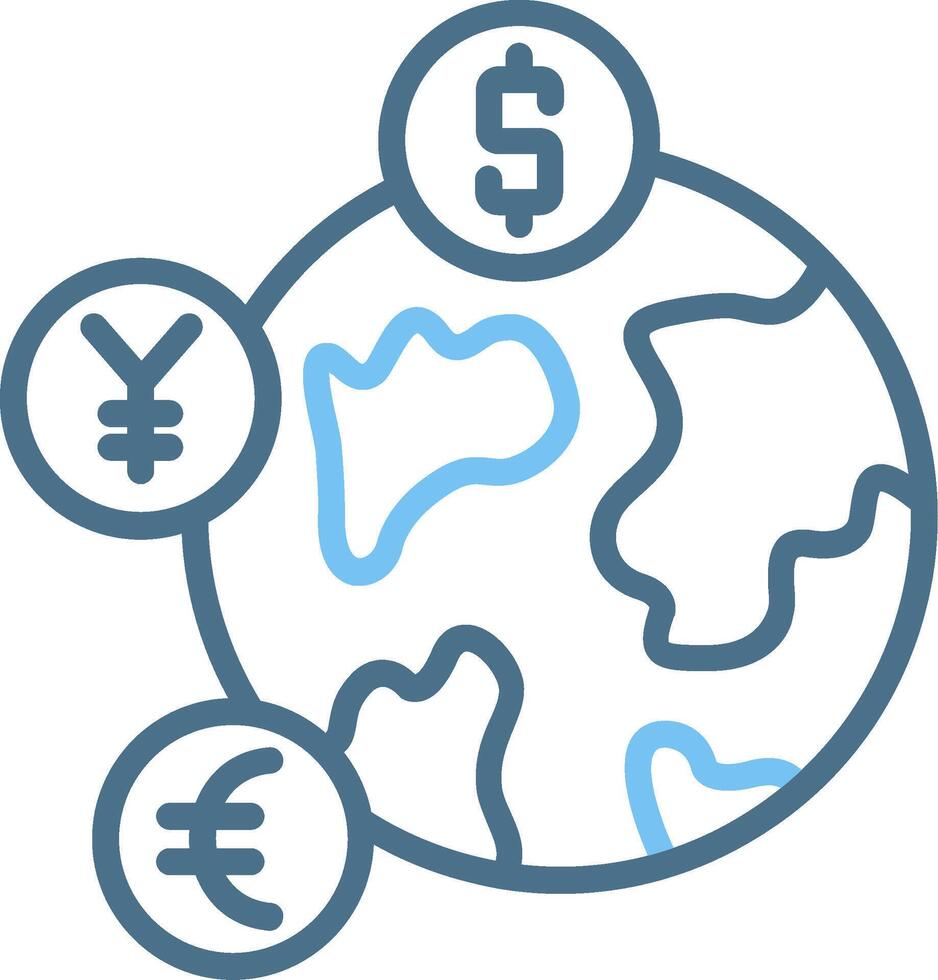 Currency Line Two Colour Icon Design vector