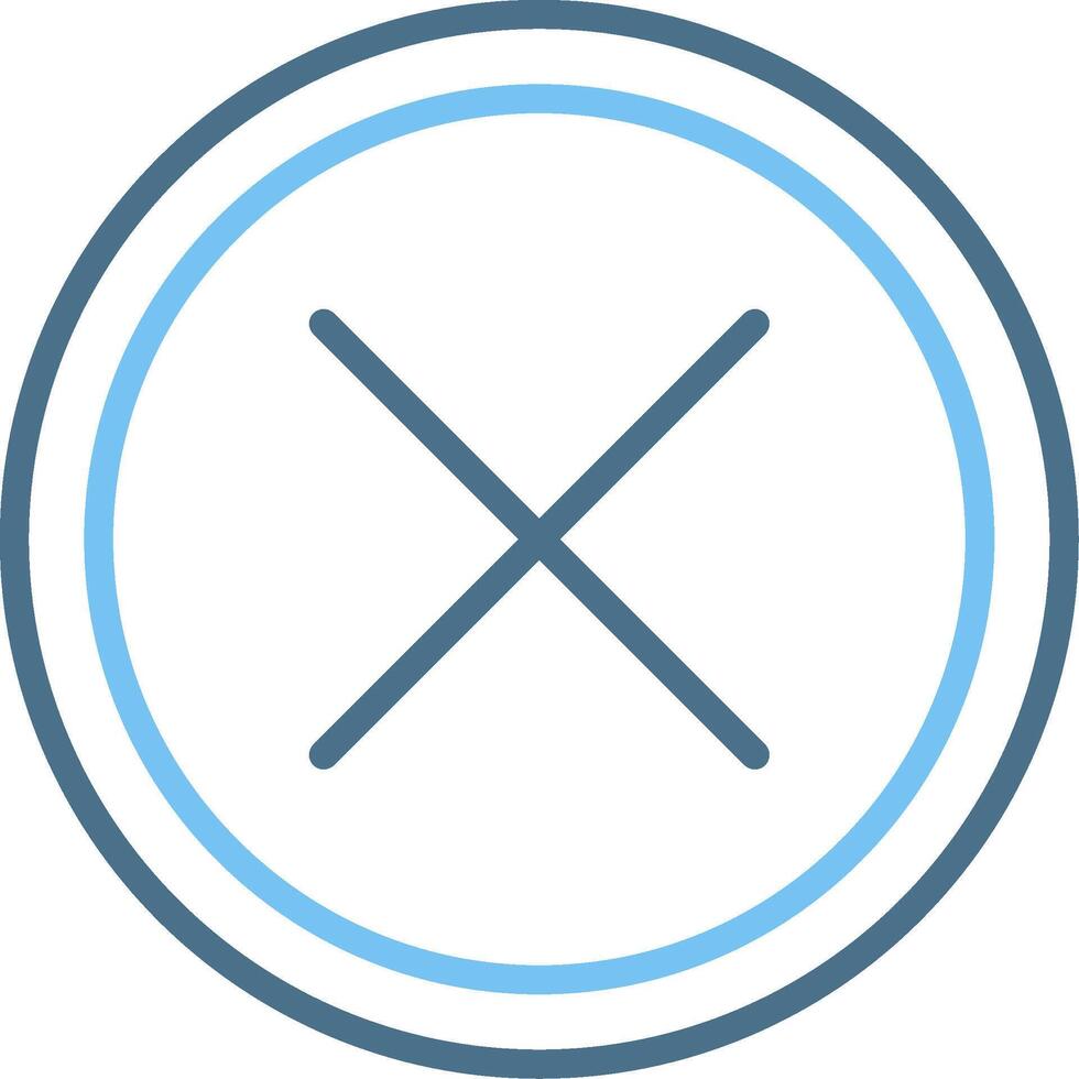 Close Line Two Colour Icon Design vector