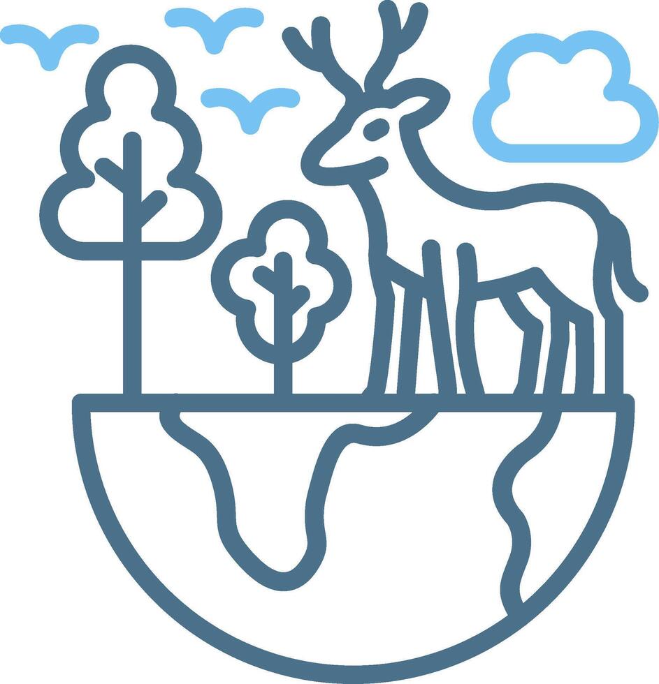 Earth Line Two Colour Icon Design vector