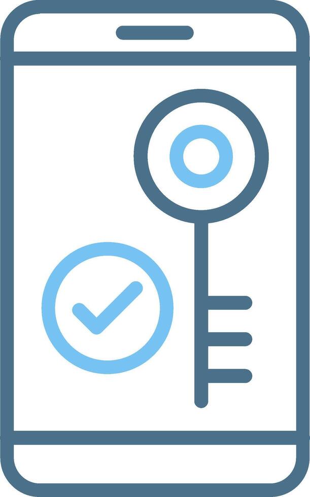 Key Line Two Colour Icon Design vector