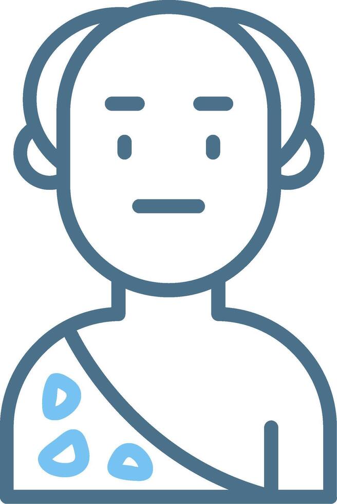 Old Man Line Two Colour Icon Design vector