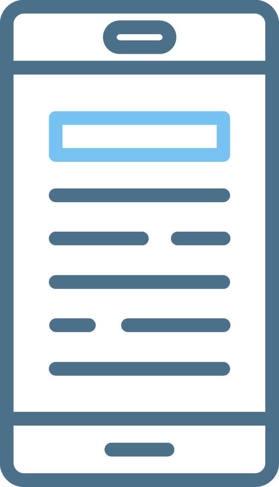 Phone Line Two Colour Icon Design vector