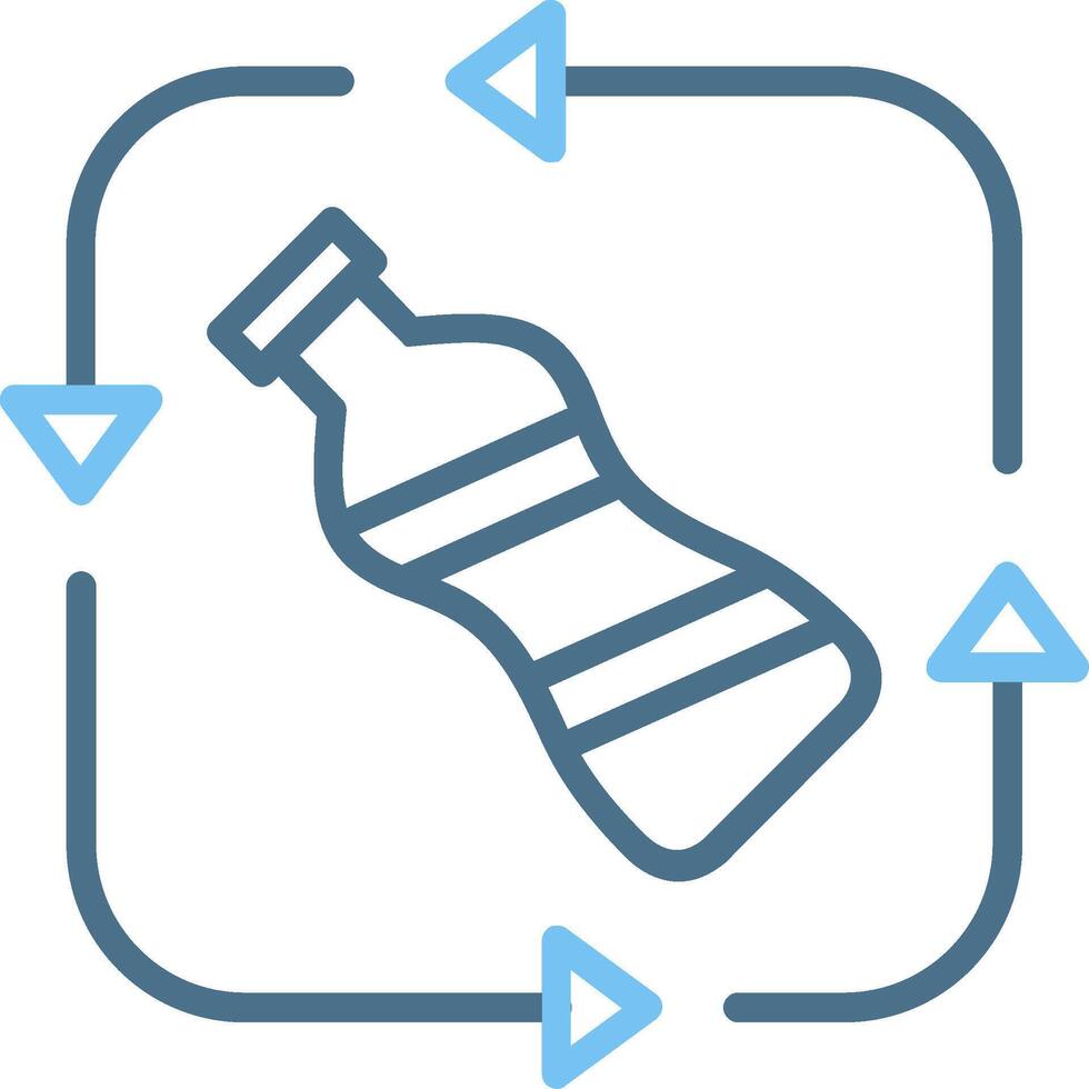 Recyclable Plastic Line Two Colour Icon Design vector