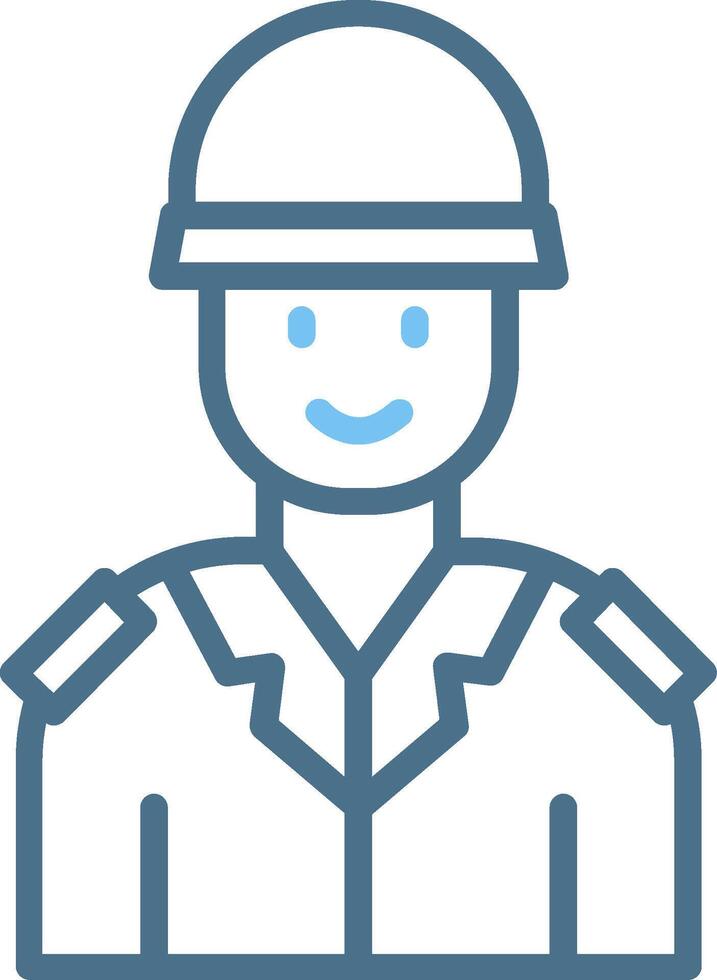 Soldier Line Two Colour Icon Design vector