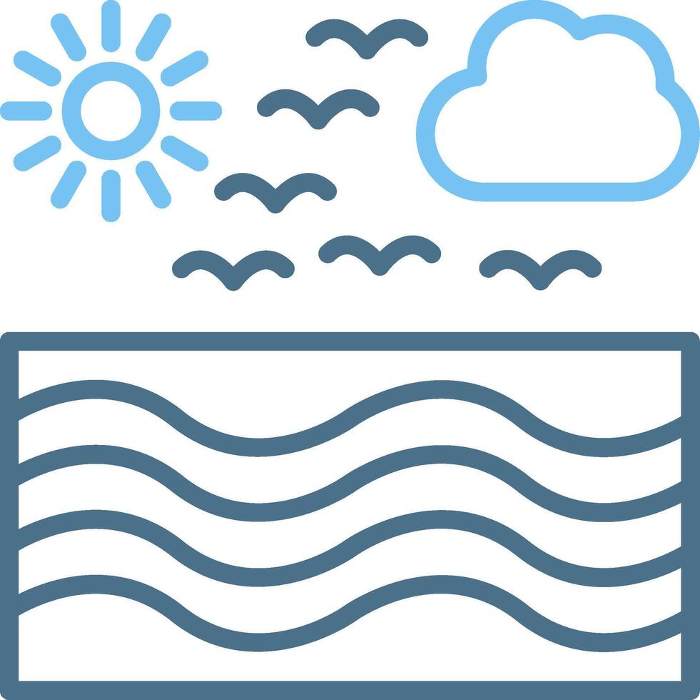Water Waves Line Two Colour Icon Design vector
