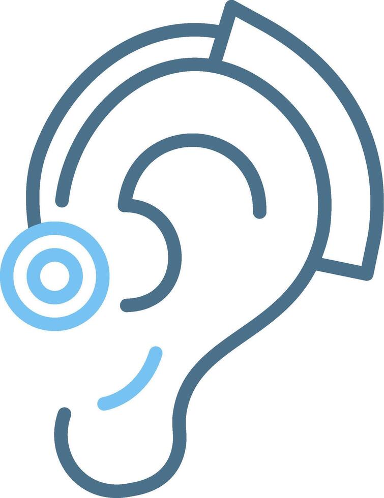 Hearing Aid Line Two Colour Icon Design vector