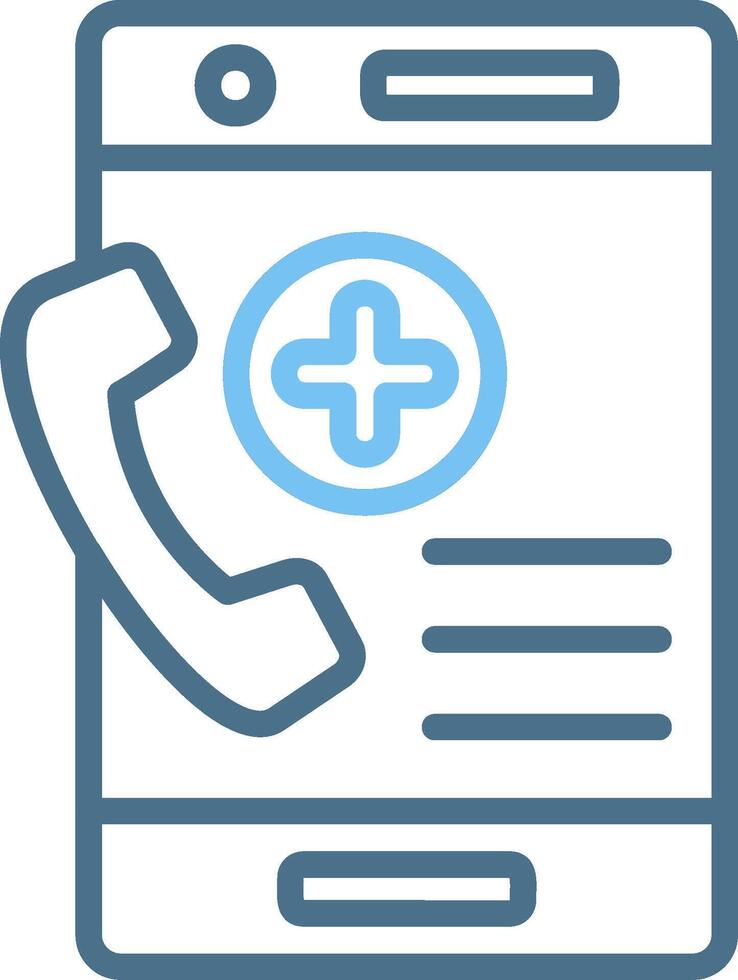 Emergency Call Line Two Colour Icon Design vector