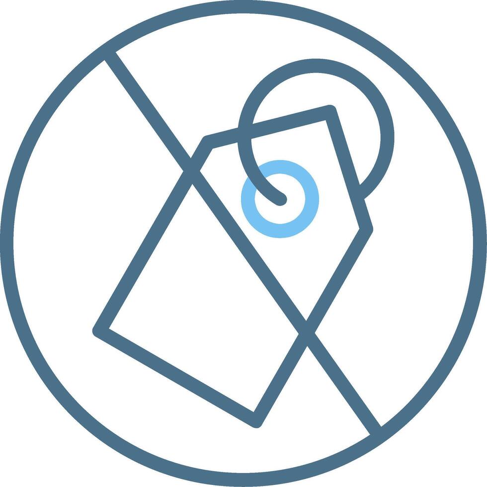 No Sales Line Two Colour Icon Design vector