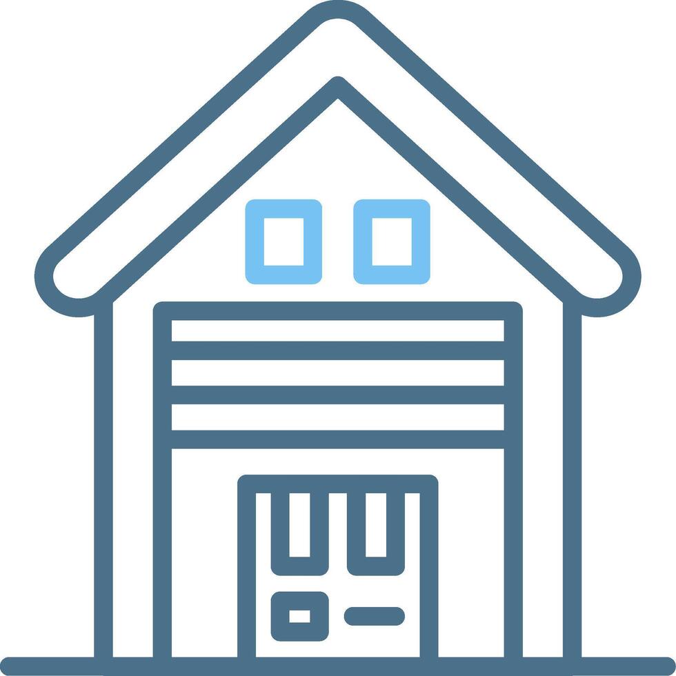 Warehouse Line Two Colour Icon Design vector