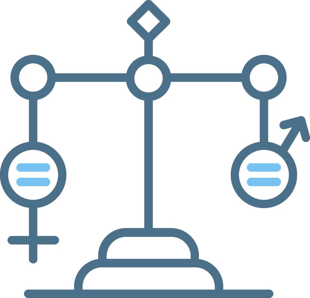Gender Equality Line Two Colour Icon Design vector