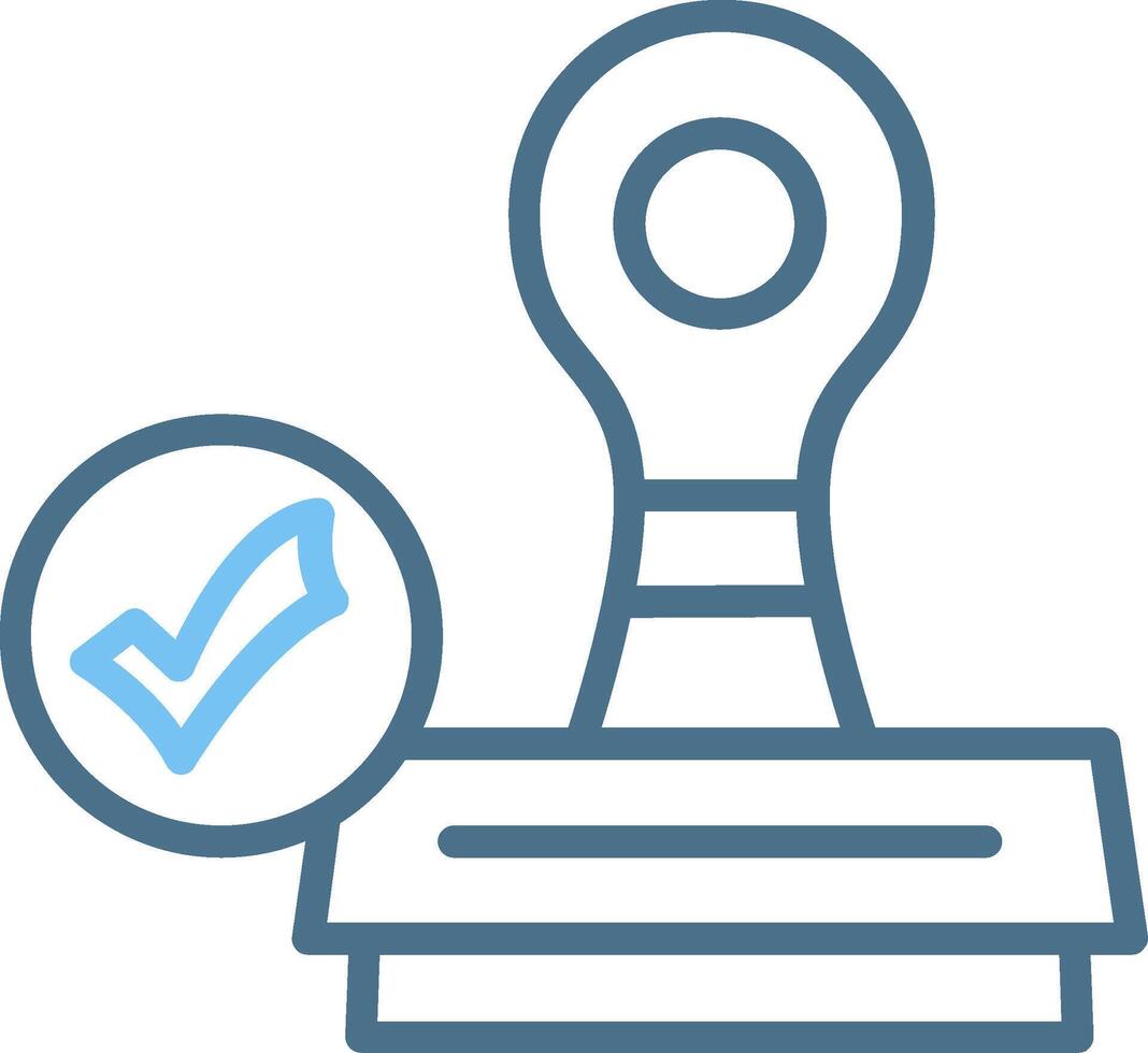 Stamp Line Two Colour Icon Design vector