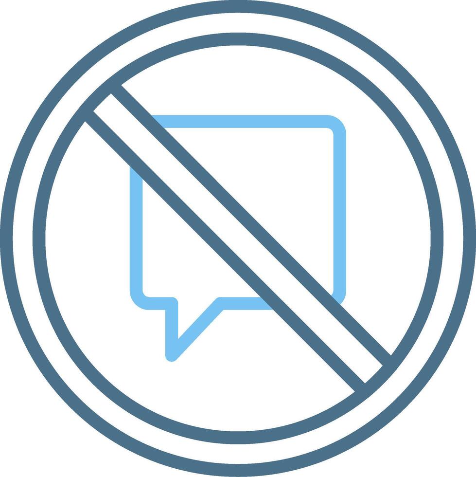 No Talk Line Two Colour Icon Design vector