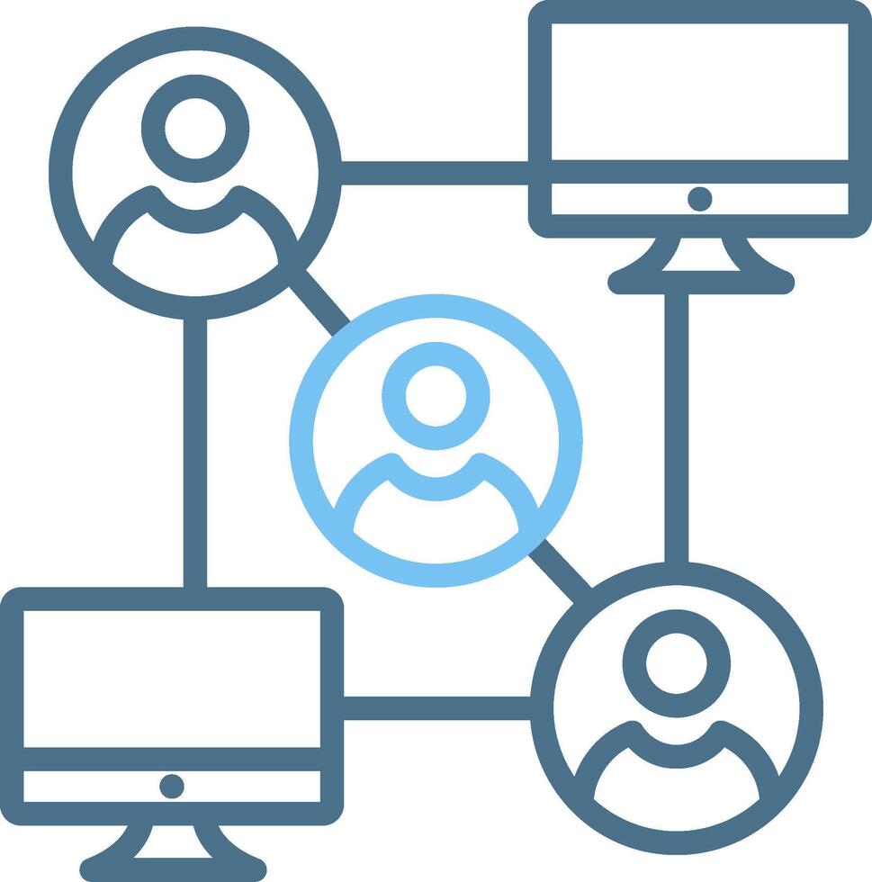 Network Line Two Colour Icon Design vector