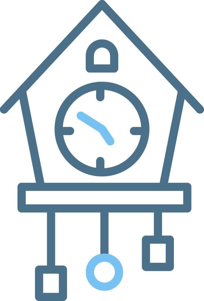 Cuckoo Clock Line Two Colour Icon Design vector