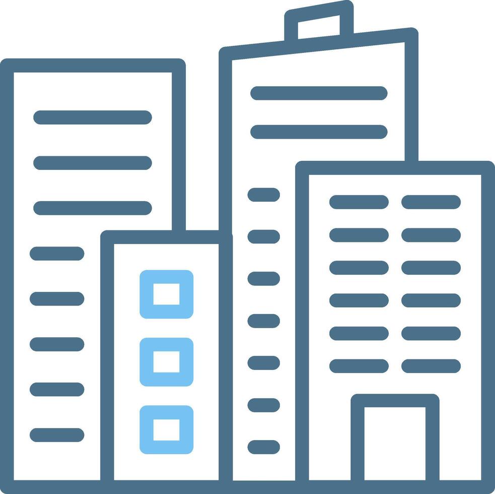 Town Line Two Colour Icon Design vector