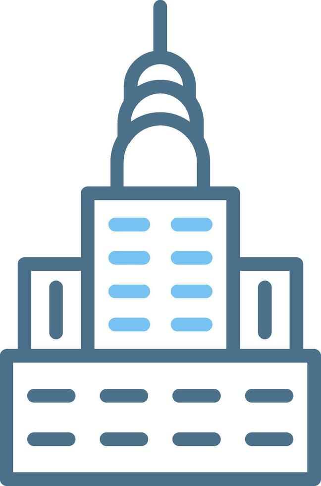 Chrysler Building Line Two Colour Icon Design vector