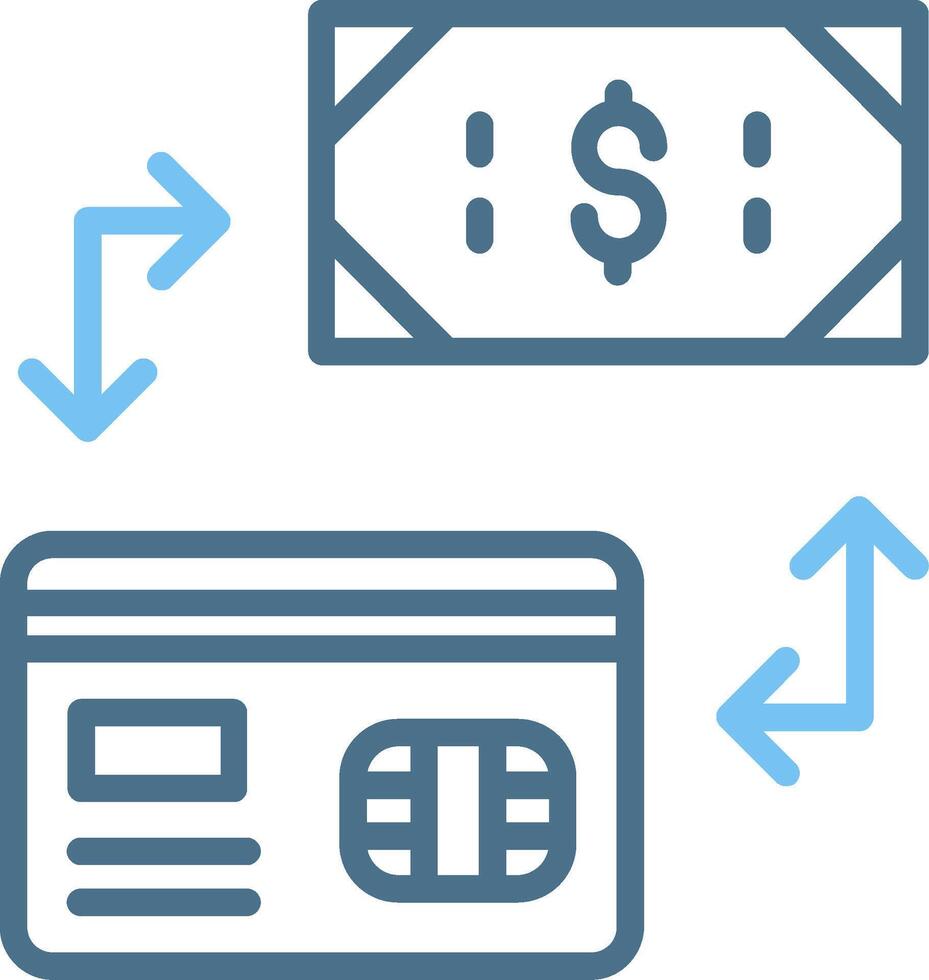Payment Method Line Two Colour Icon Design vector