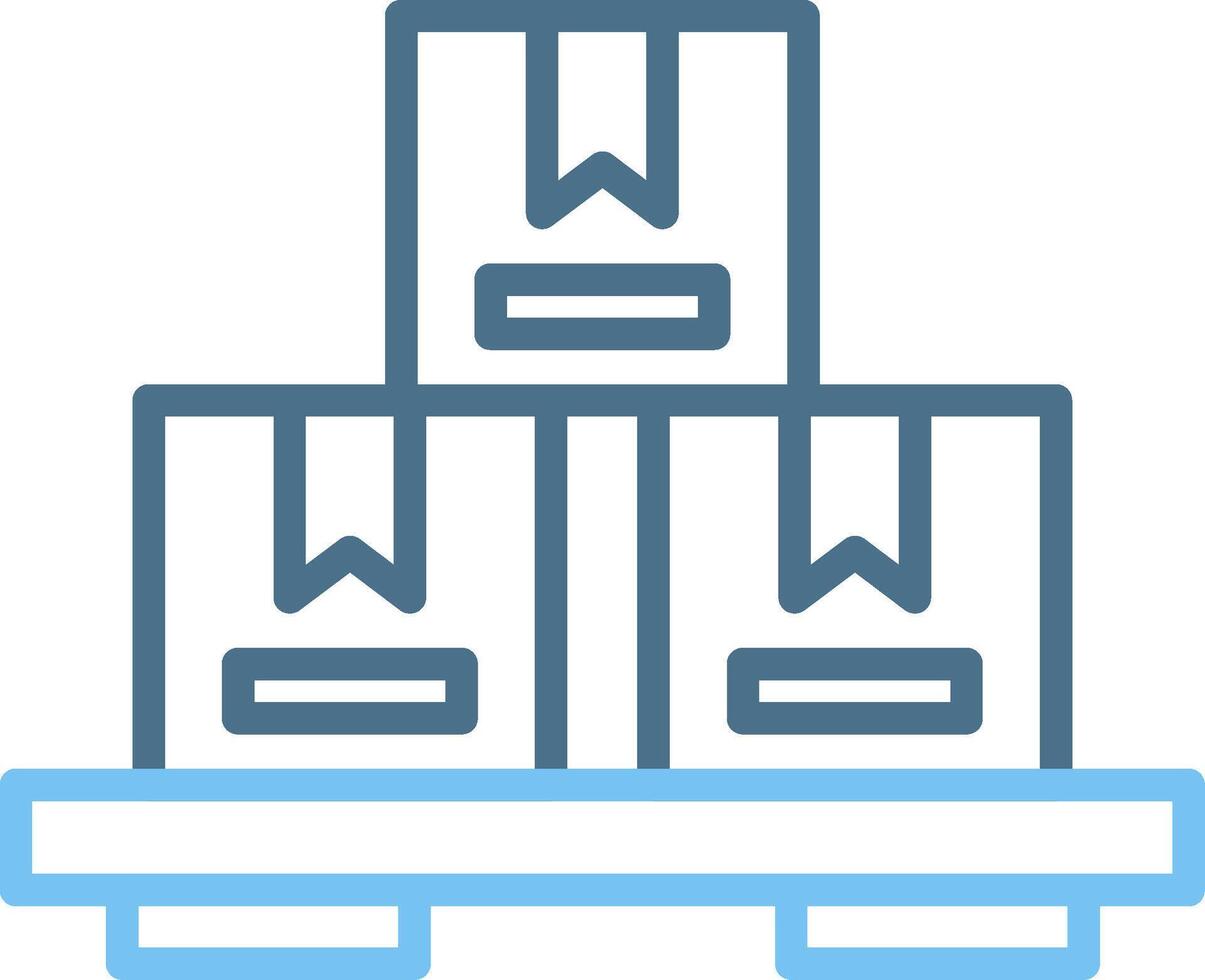 Pallet Line Two Colour Icon Design vector