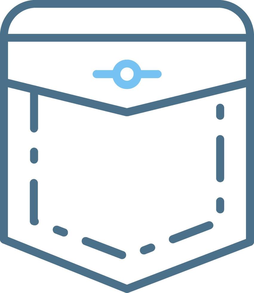 Pocket Line Two Colour Icon Design vector