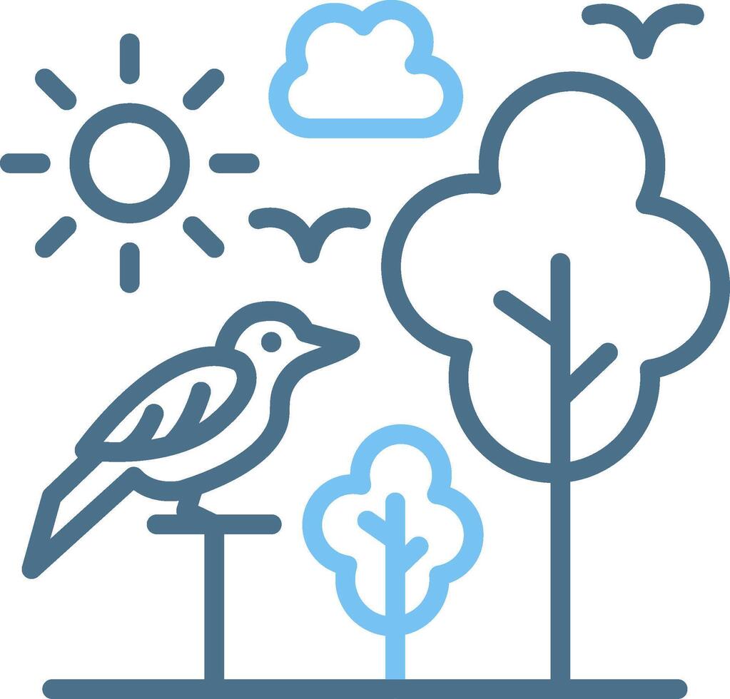 Bird Line Two Colour Icon Design vector