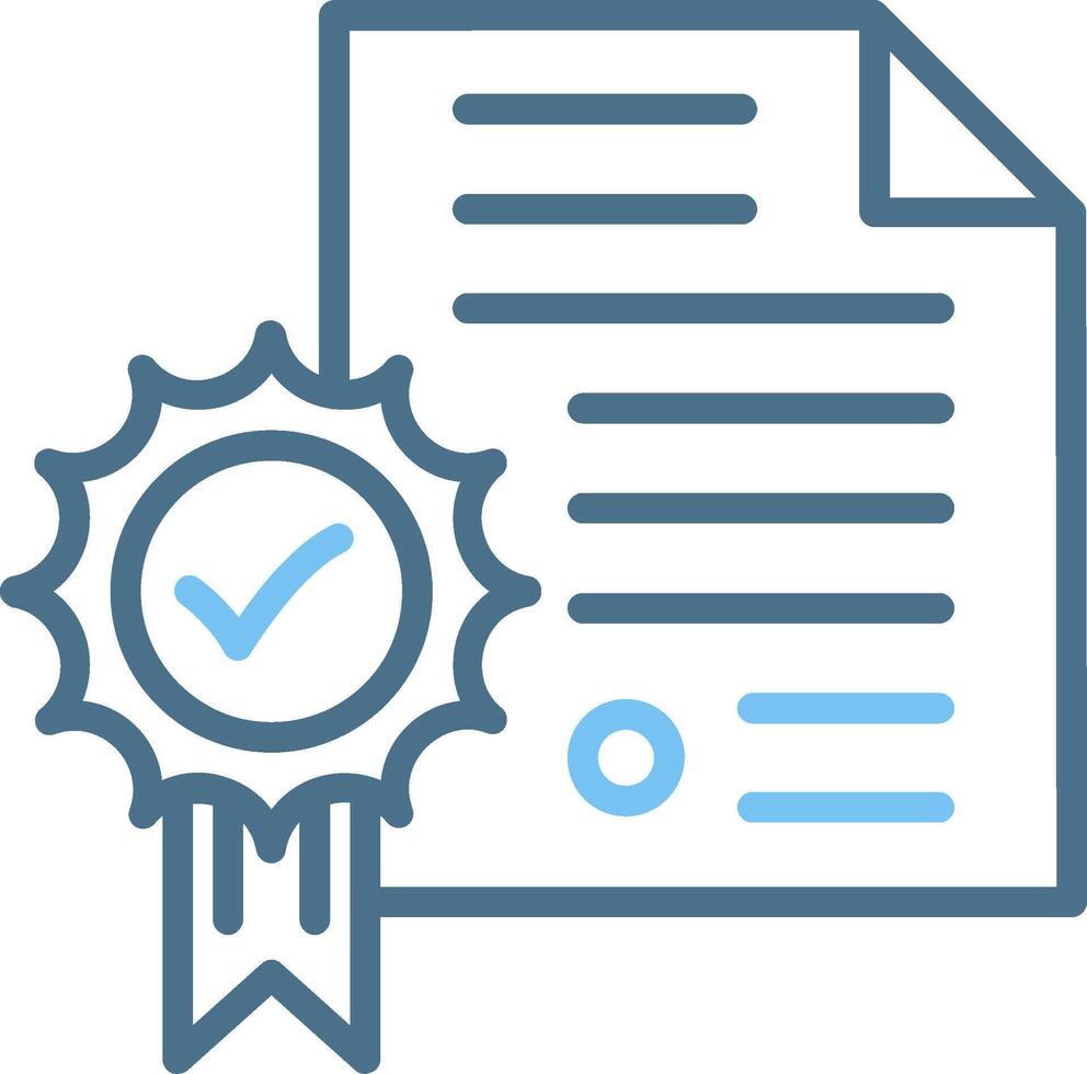 Certificate Line Two Colour Icon Design vector