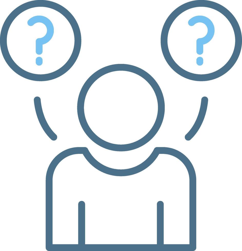 Doubt Line Two Colour Icon Design vector