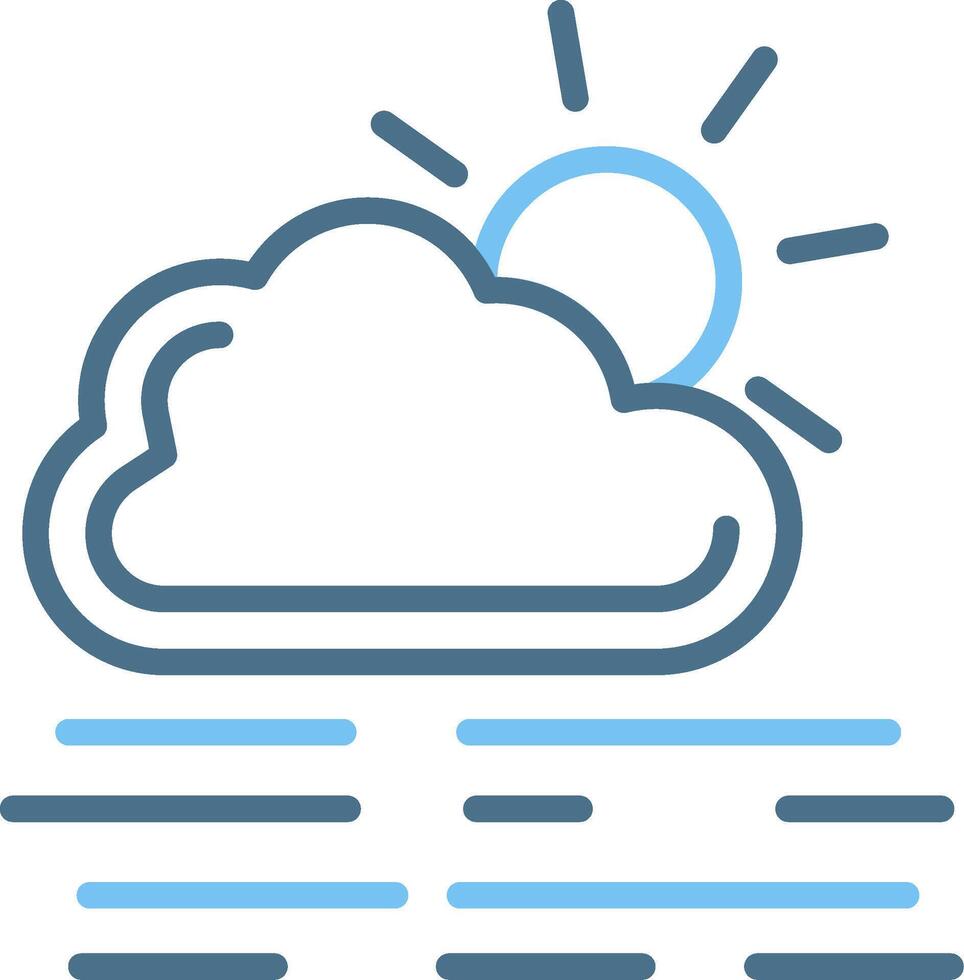 Foggy Day Line Two Colour Icon Design vector