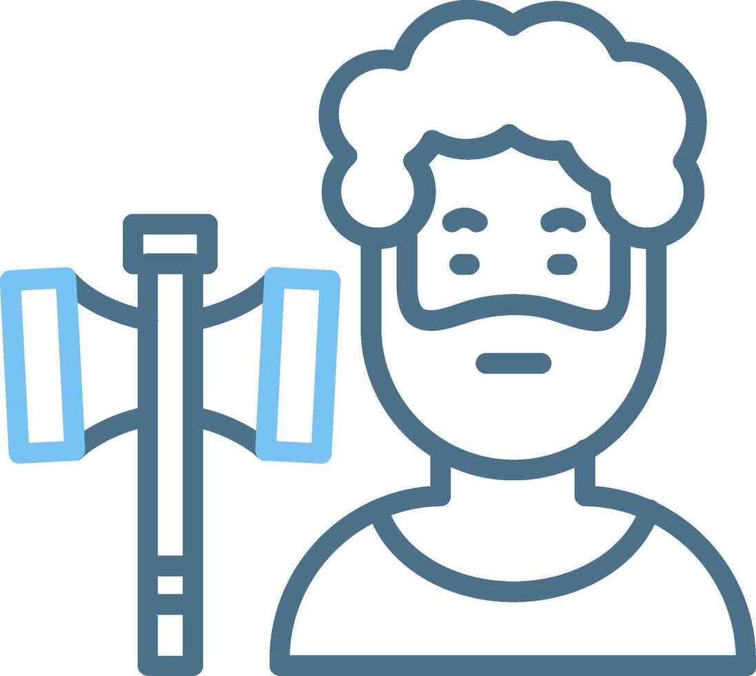 Hephaestus Line Two Colour Icon Design vector