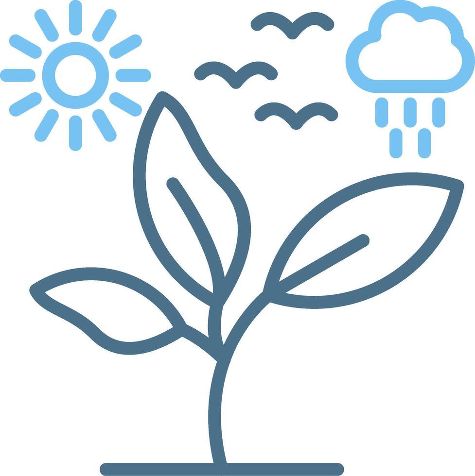 Leaves Line Two Colour Icon Design vector