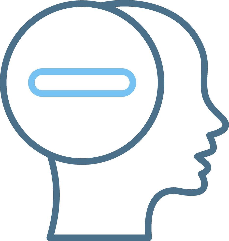 Negative Thinking Line Two Colour Icon Design vector