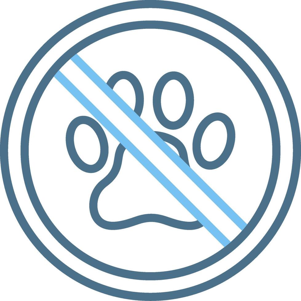 No Pets Line Two Colour Icon Design vector