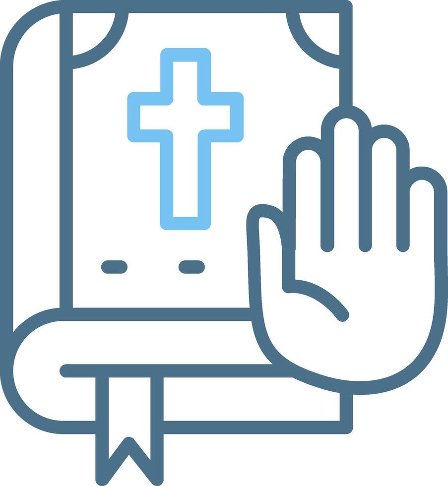 Oath Line Two Colour Icon Design vector