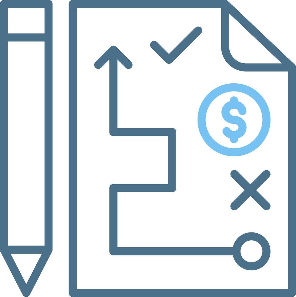 Planning Line Two Colour Icon Design vector